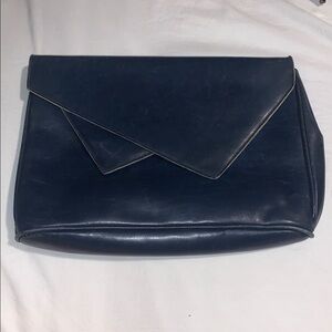 Elegant Navy Blue Women's Clutch by Salvatore Ferragamo 0216038 Made in Italy